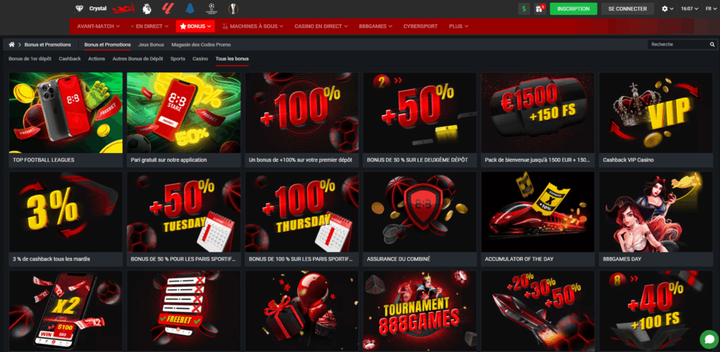 Offre de bienvenue sur 888Starz